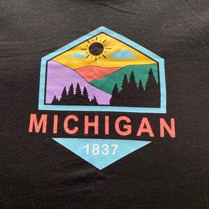 Black T shirt, Michigan graphic